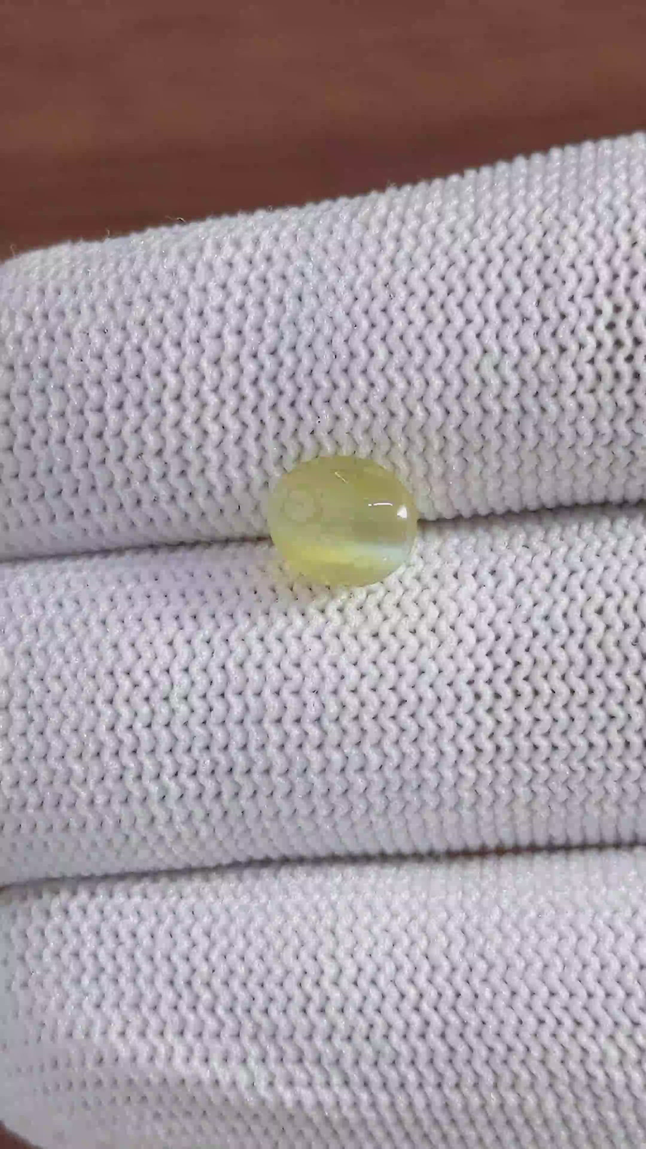 2.55 Ct. Yellowish Green Cabochon Chrysoberyl from Tanzania Size Video