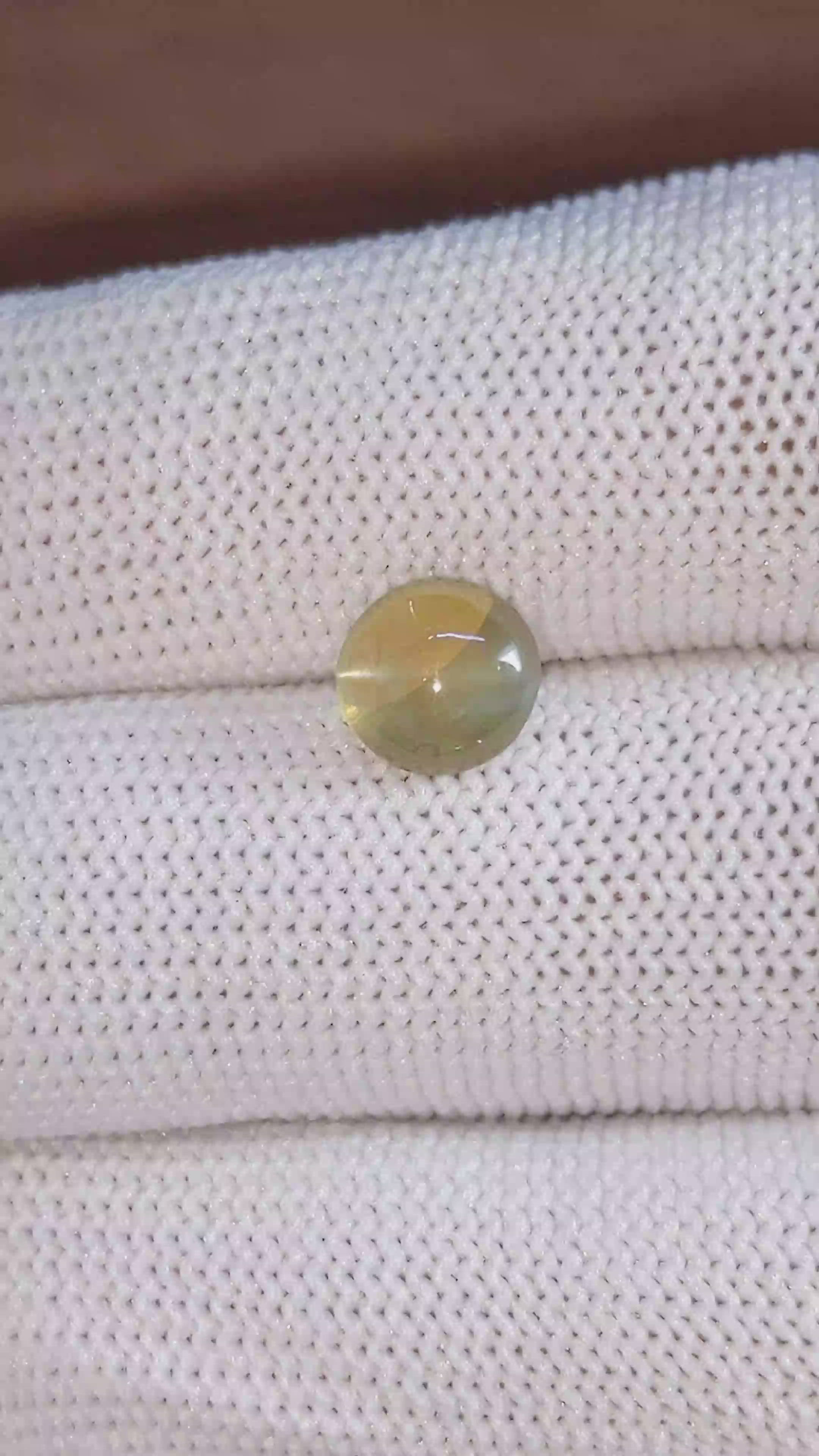 2.09 Ct. Yellowish Green Cabochon Chrysoberyl from Tanzania Size Video