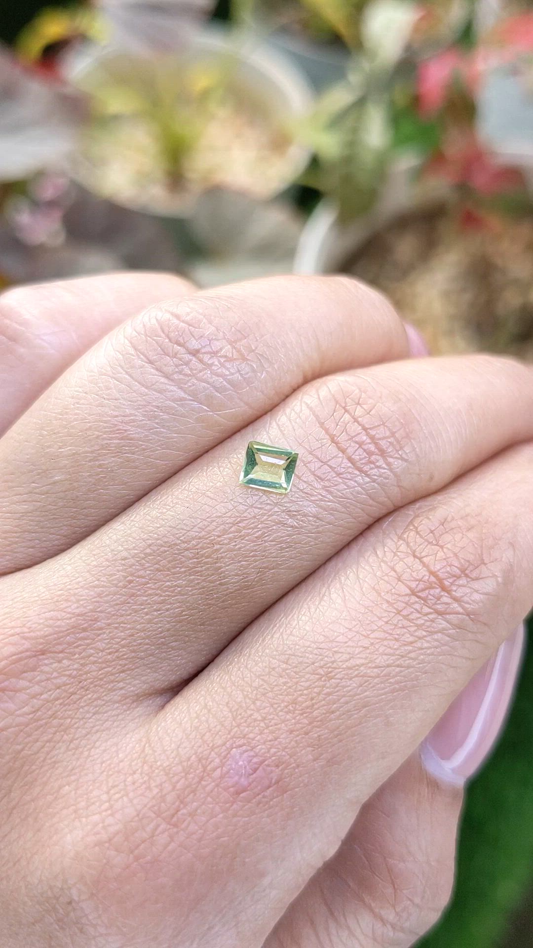 0.32 Ct. Green (Lime Green) Peridot from Pakistan Size Video