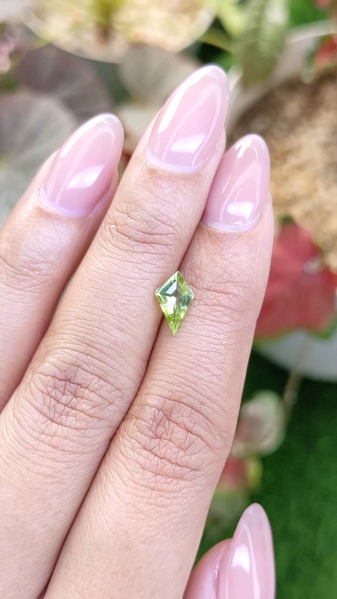 0.77 Ct. Yellowish Green Peridot from Pakistan Size Video