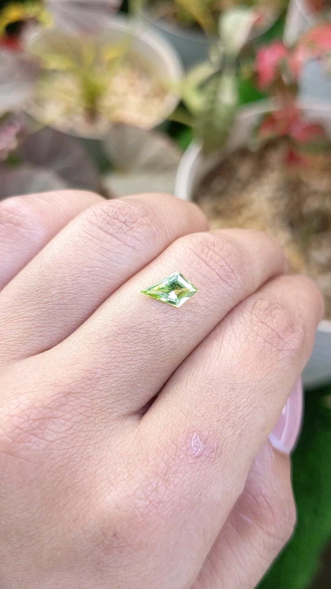 0.77 Ct. Yellowish Green Peridot from Pakistan Size Video