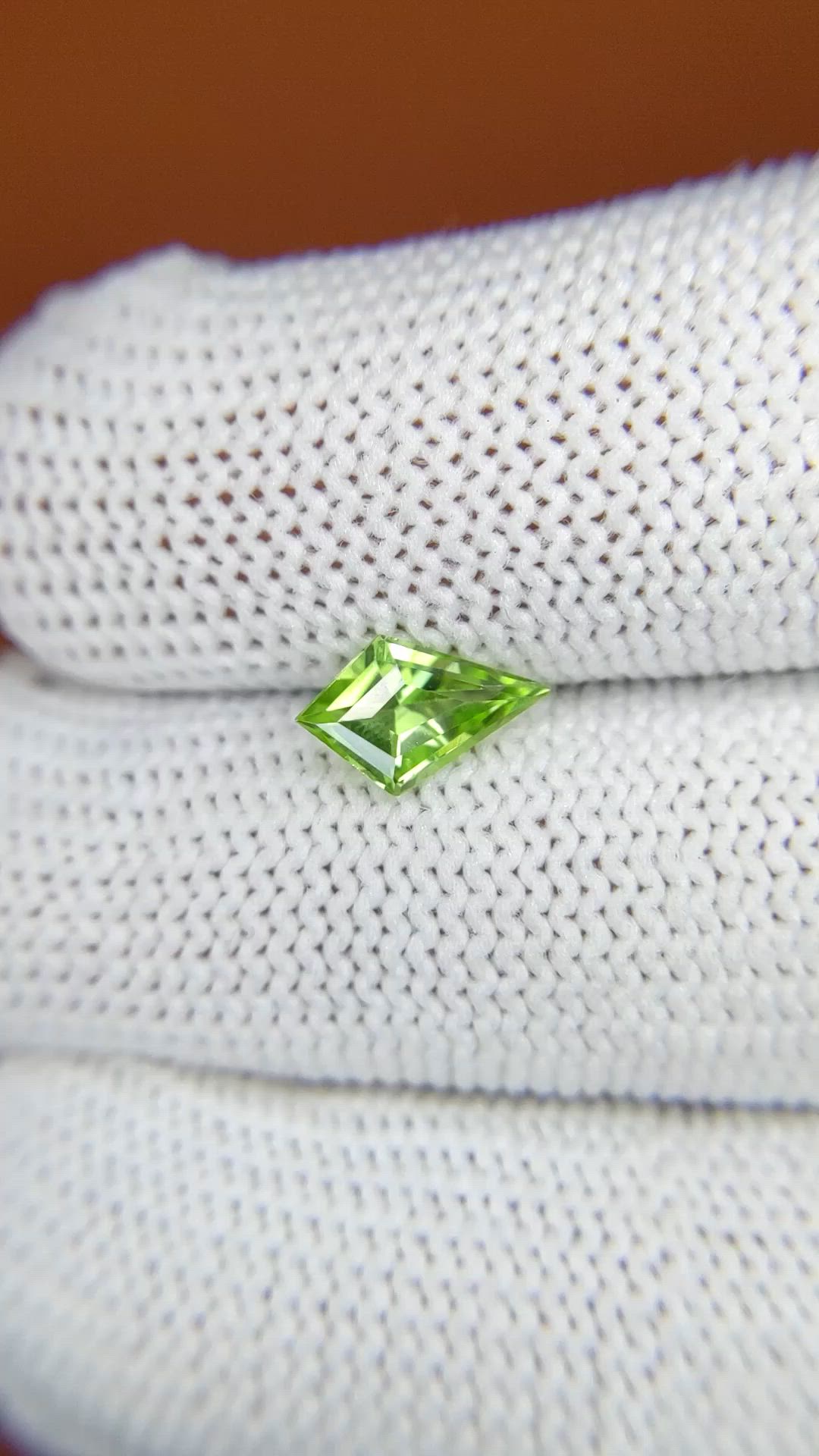 0.77 Ct. Yellowish Green Peridot from Pakistan Size Video