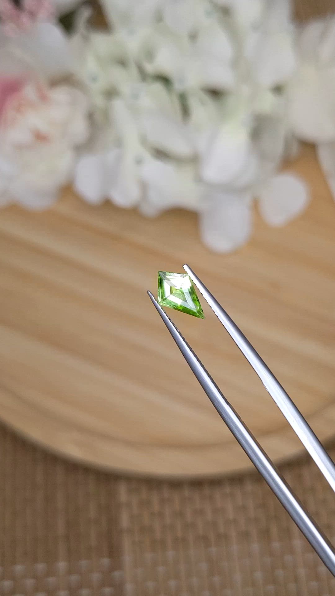 0.77 Ct. Yellowish Green Peridot from Pakistan Size Video