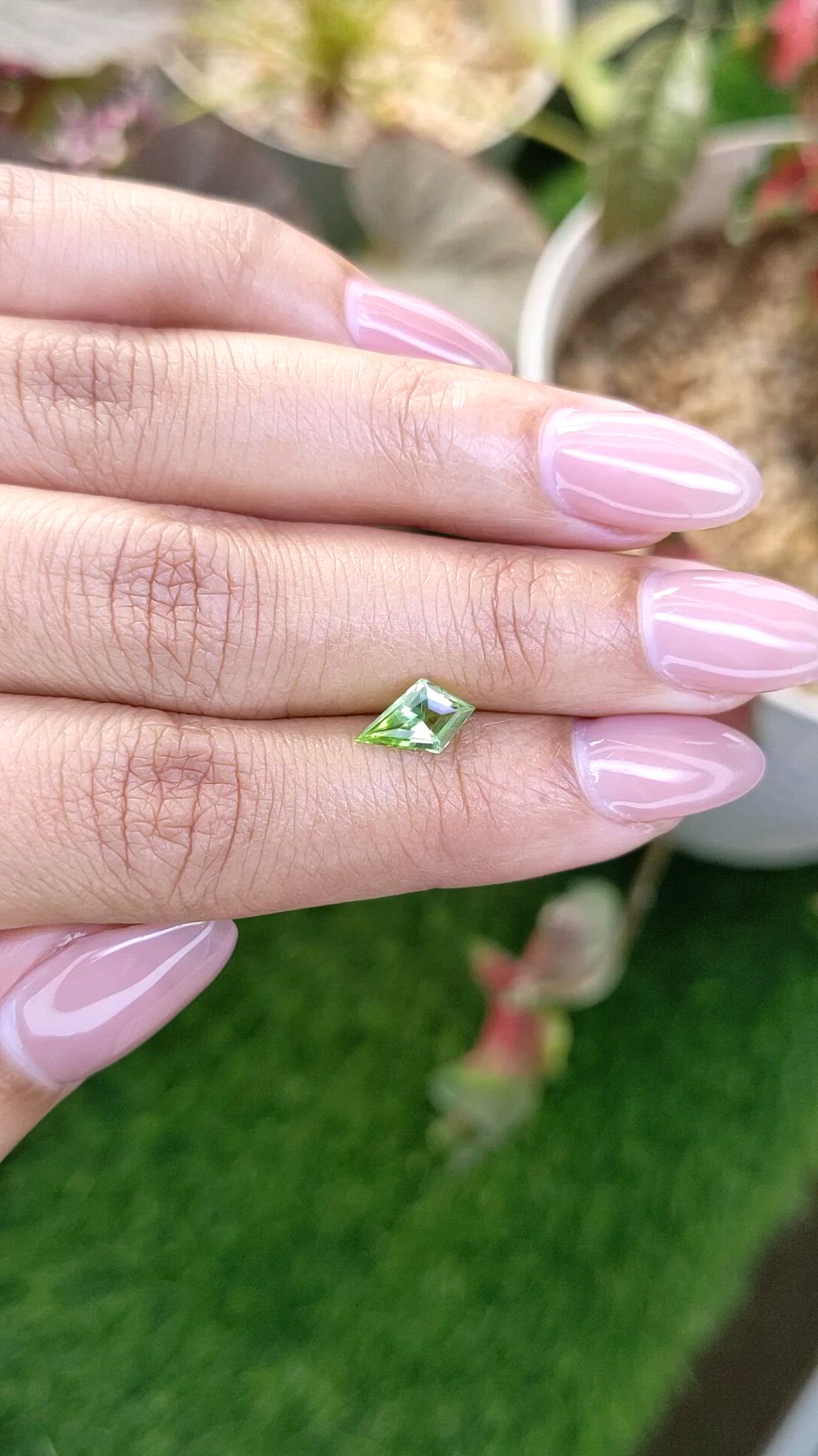 0.77 Ct. Yellowish Green Peridot from Pakistan Size Video