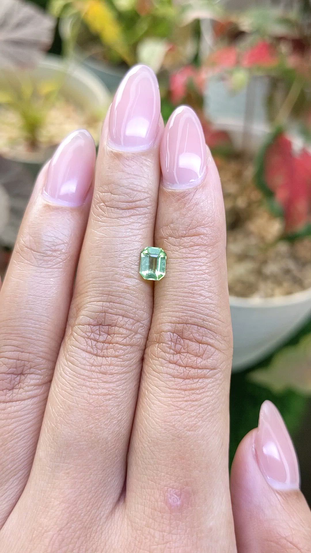 0.74 Ct. Yellowish Green Peridot from Pakistan Size Video