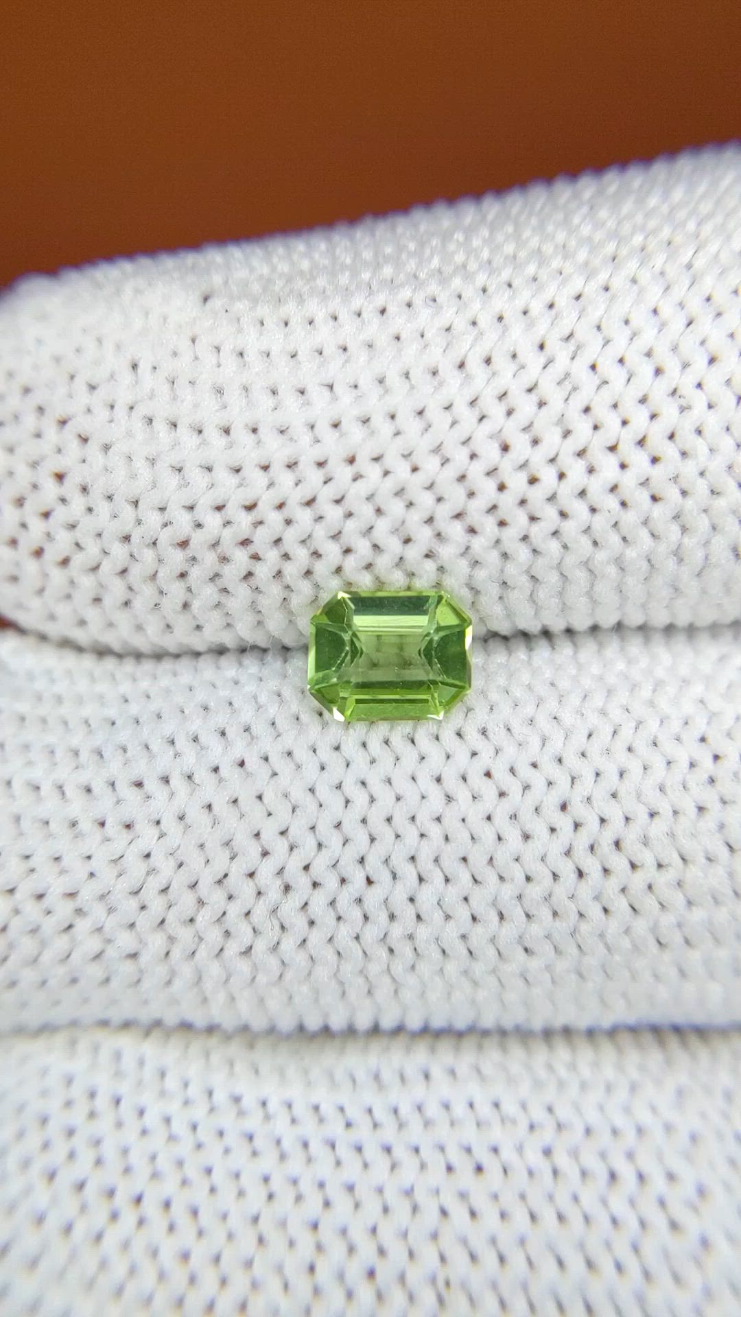 0.74 Ct. Yellowish Green Peridot from Pakistan Size Video