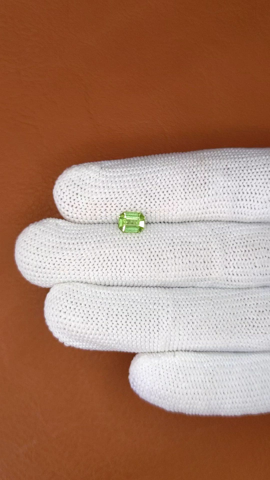 0.74 Ct. Yellowish Green Peridot from Pakistan Size Video