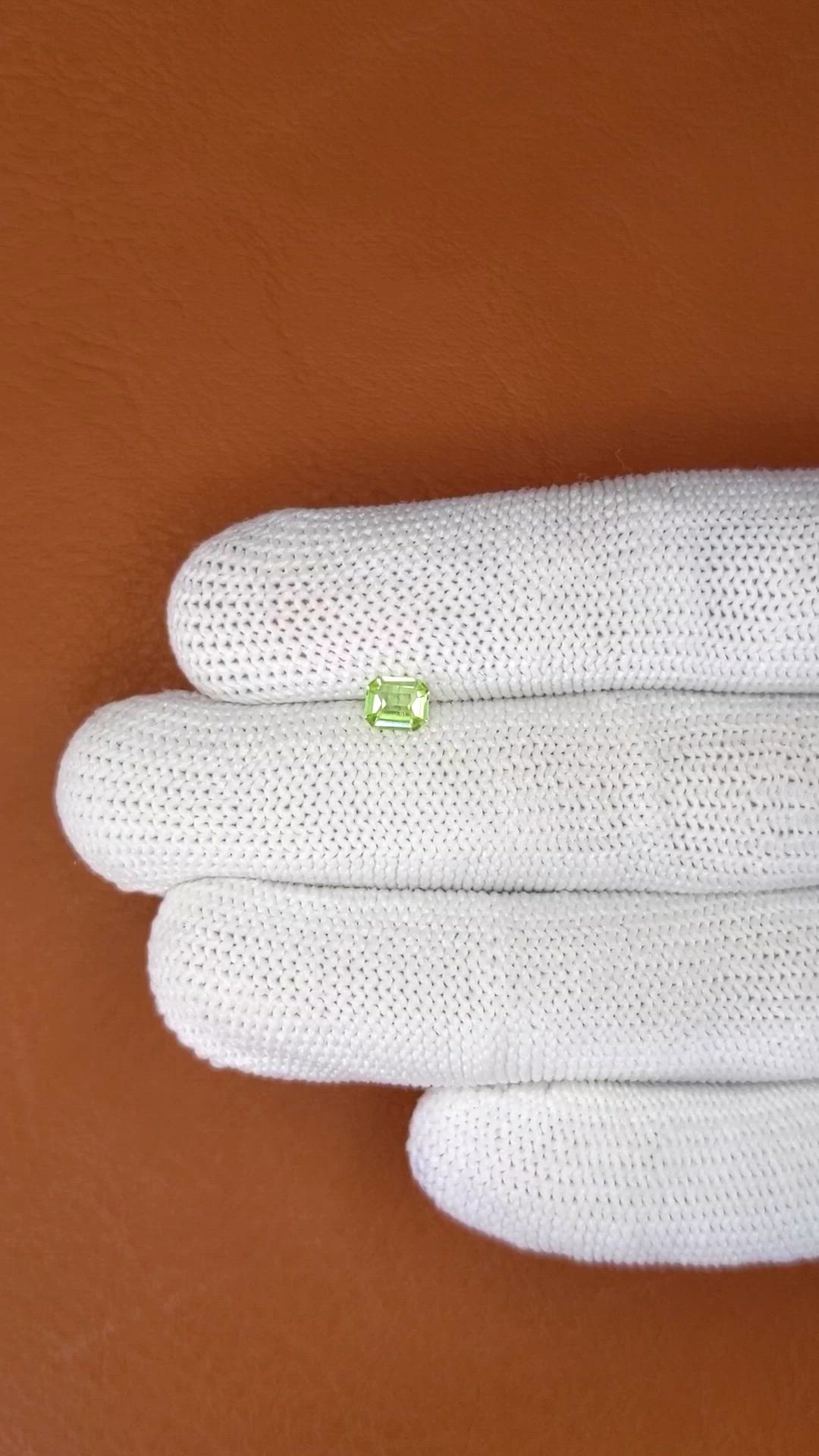 0.38 Ct. Yellowish Green Peridot from Pakistan Size Video