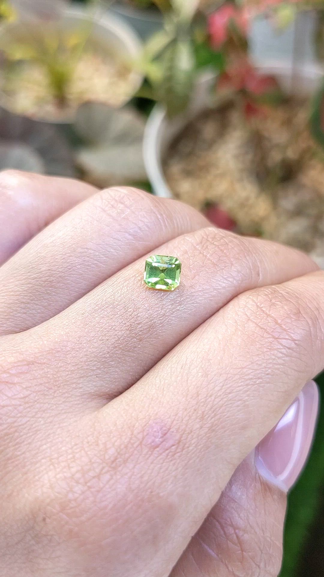 0.80 Ct. Yellowish Green Peridot from Pakistan Size Video
