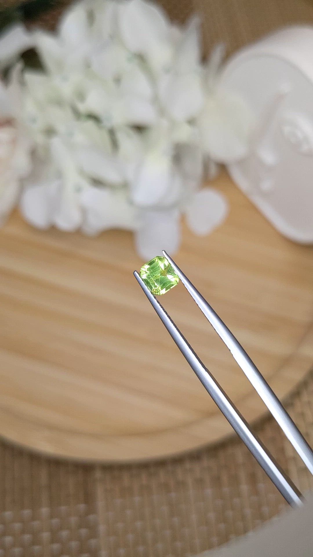 0.80 Ct. Yellowish Green Peridot from Pakistan Size Video