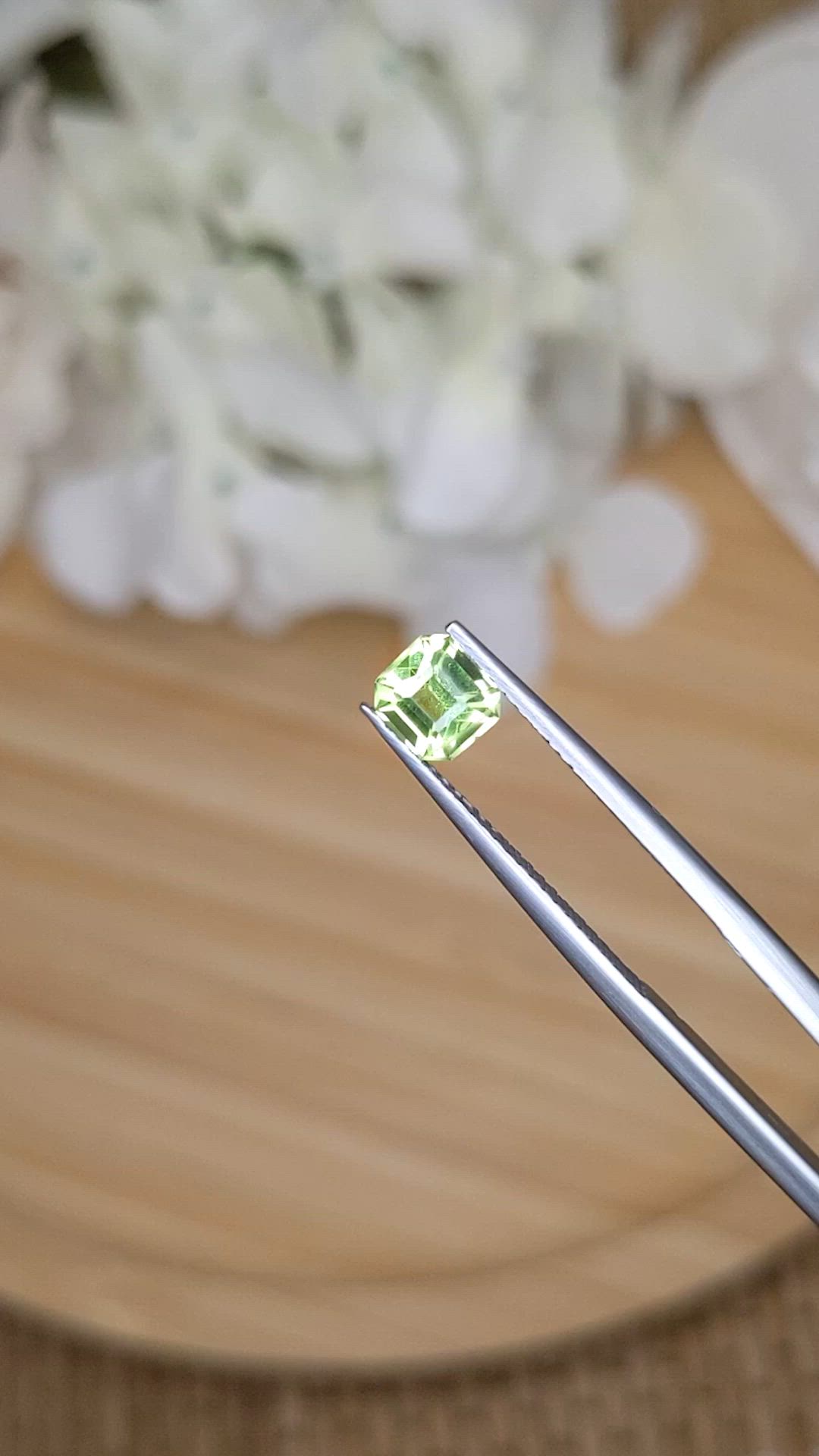 0.76 Ct. Yellowish Green Peridot from Pakistan Size Video
