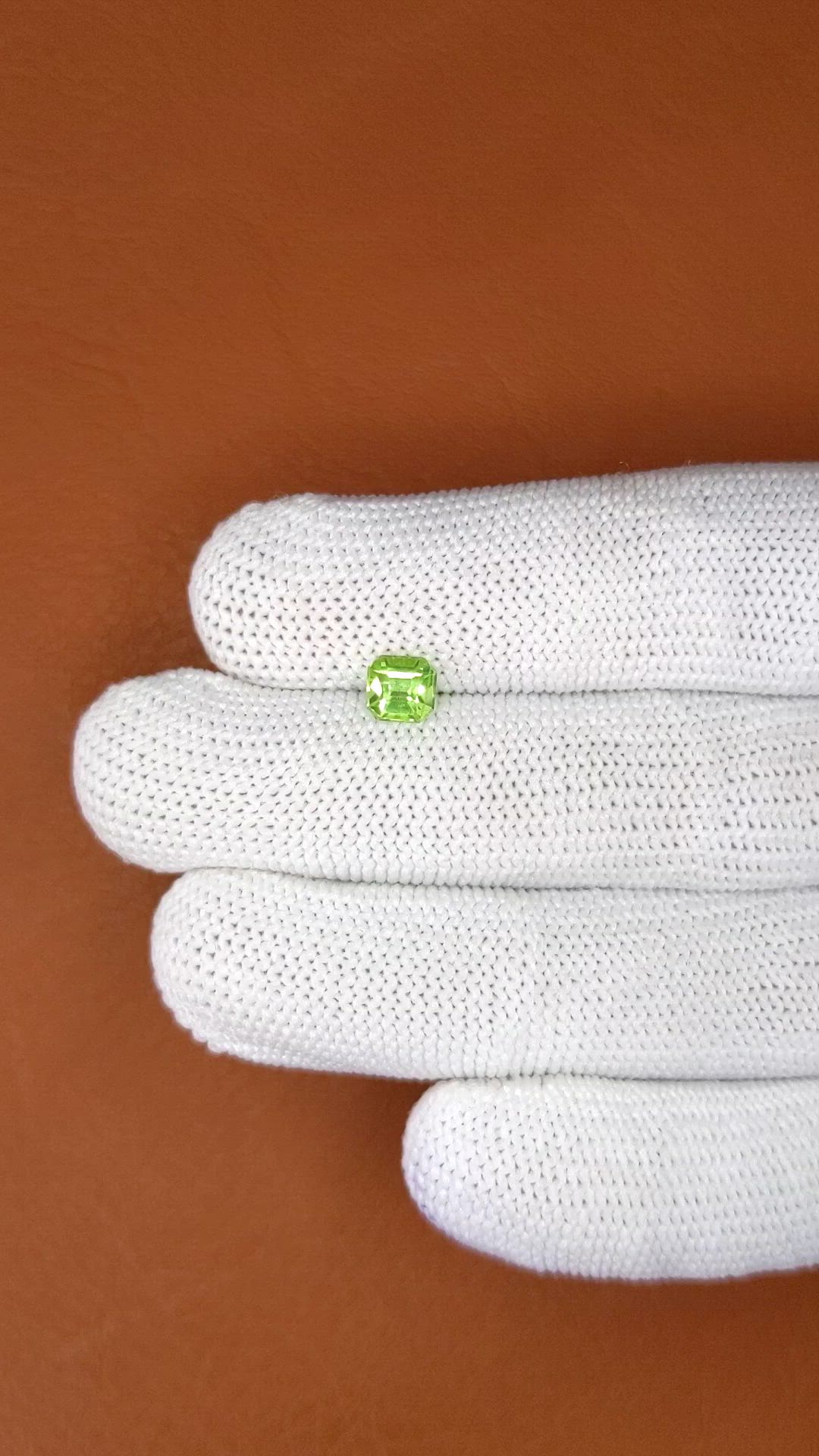 0.76 Ct. Yellowish Green Peridot from Pakistan Size Video