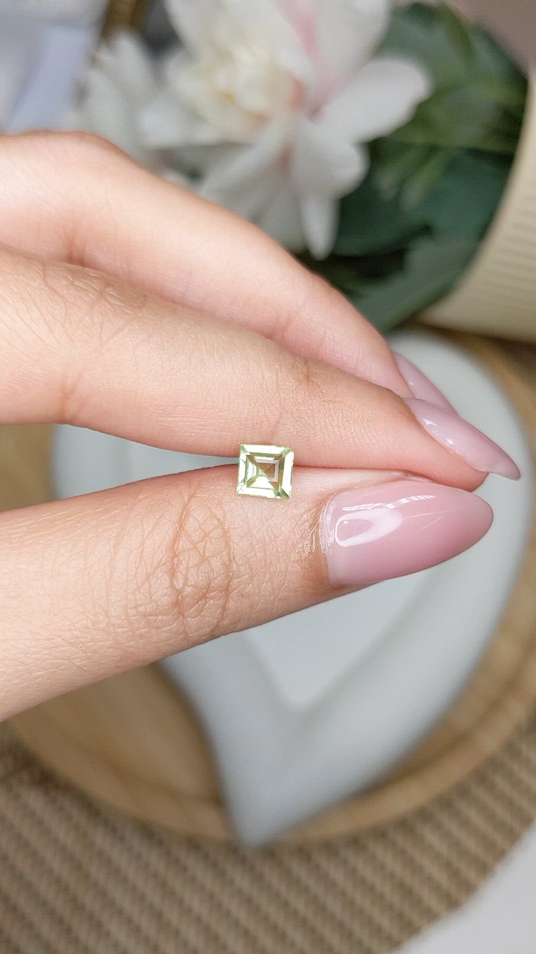 0.61 Ct. Yellowish Green Peridot from Pakistan Size Video