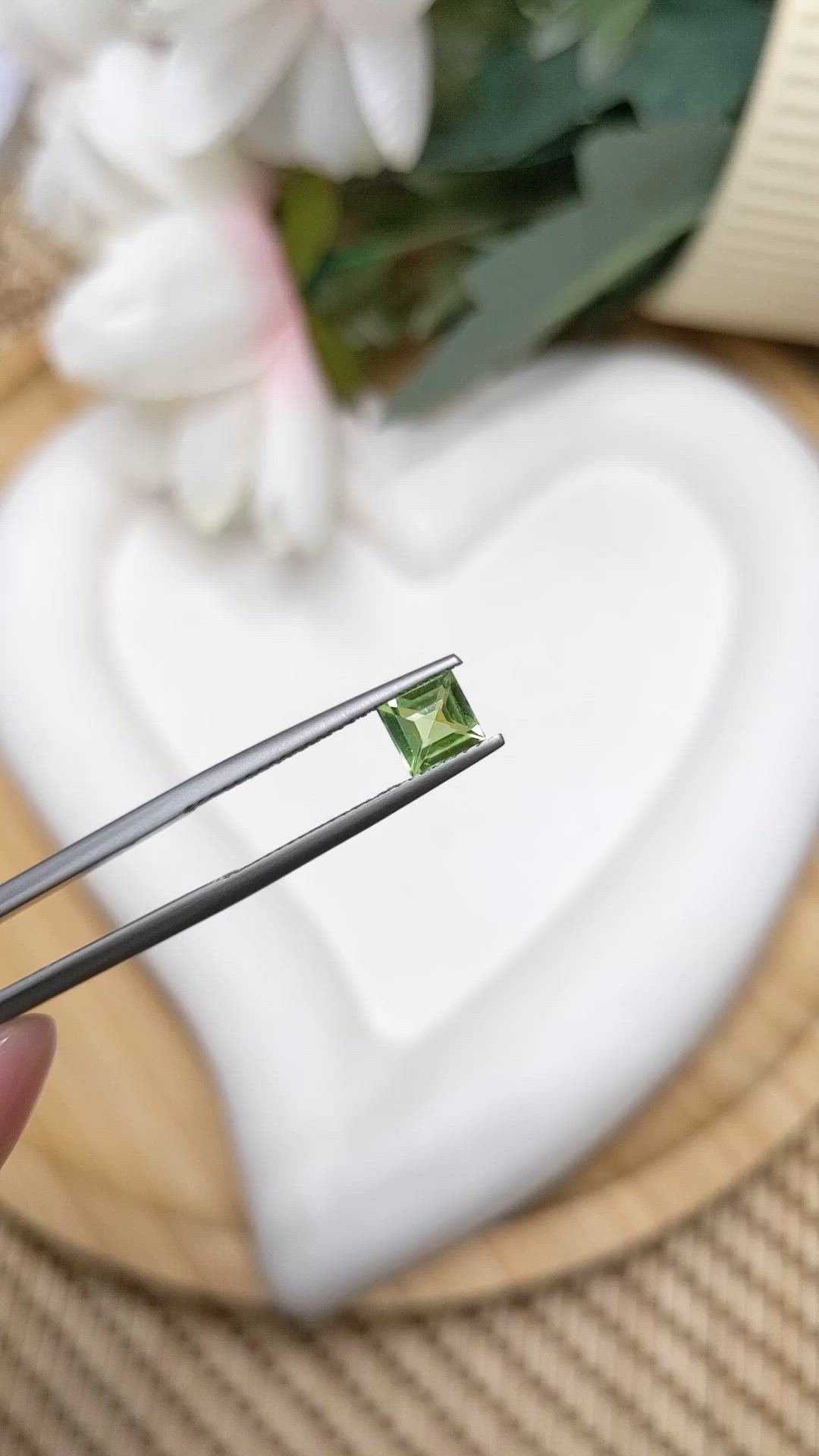 0.61 Ct. Yellowish Green Peridot from Pakistan Size Video