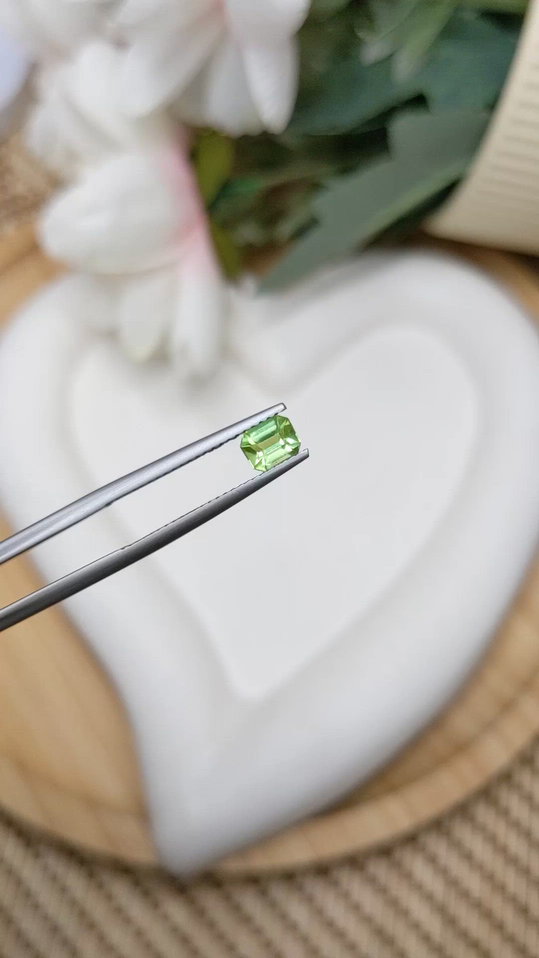 0.53 Ct. Yellowish Green Peridot from Pakistan Size Video