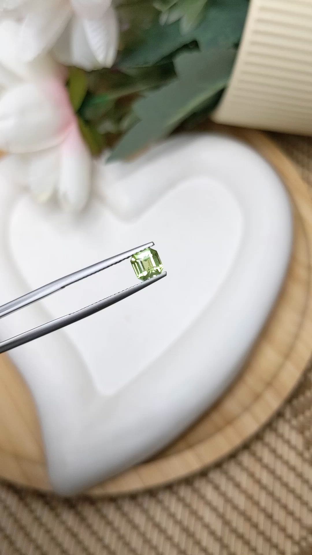 0.78 Ct. Yellowish Green Peridot from Pakistan Size Video