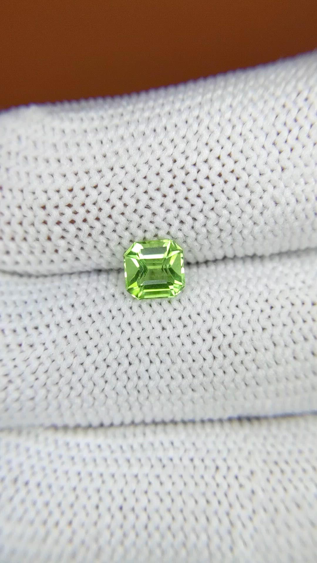 0.78 Ct. Yellowish Green Peridot from Pakistan Size Video