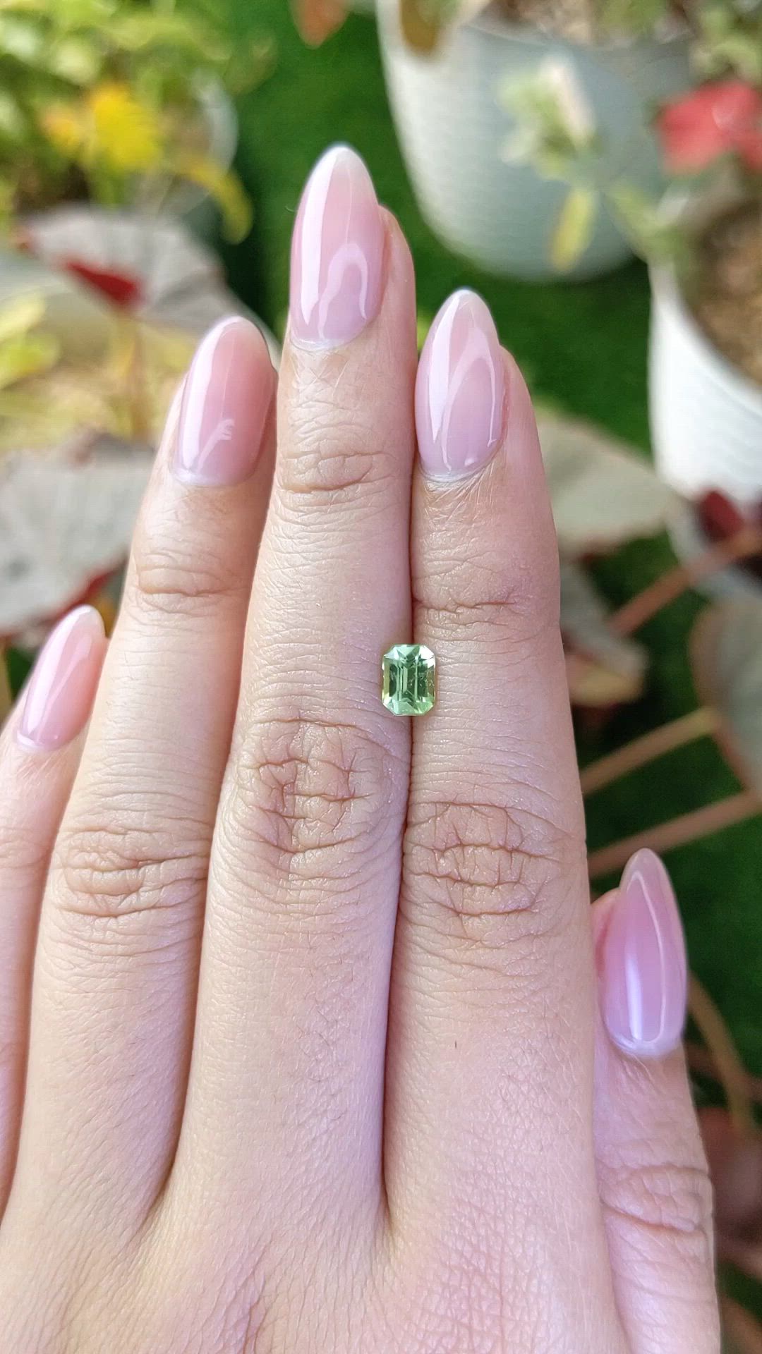 0.68 Ct. Green (Lime Green) Peridot from Pakistan Size Video