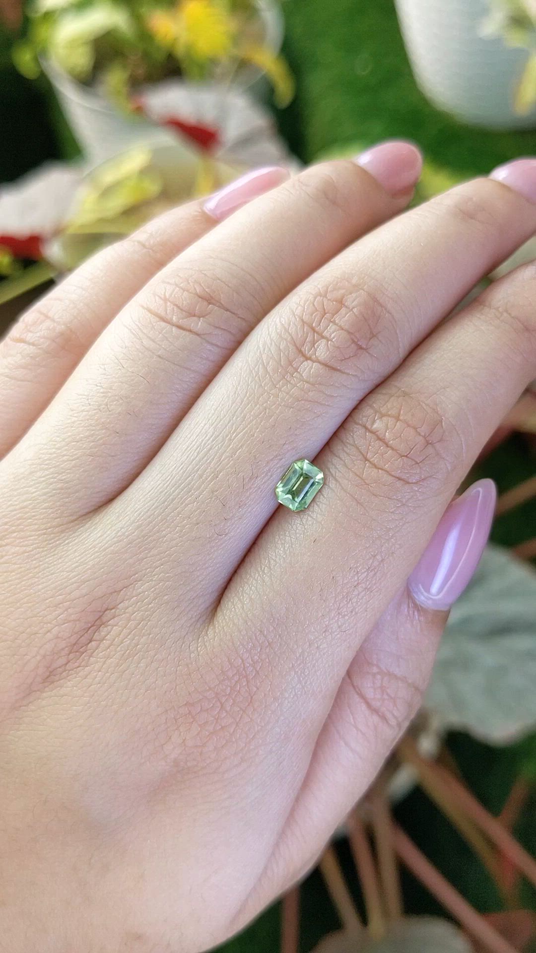 0.68 Ct. Green (Lime Green) Peridot from Pakistan Size Video