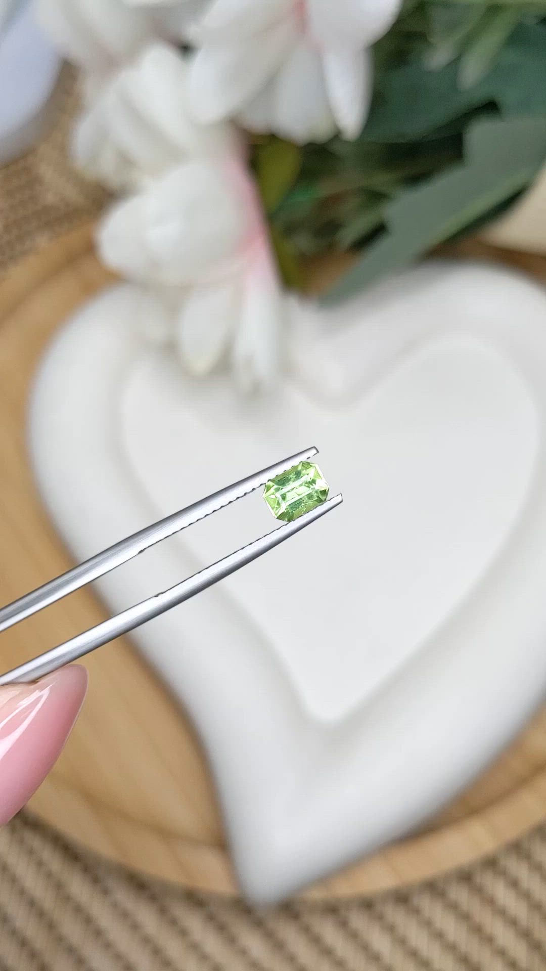 0.68 Ct. Green (Lime Green) Peridot from Pakistan Size Video