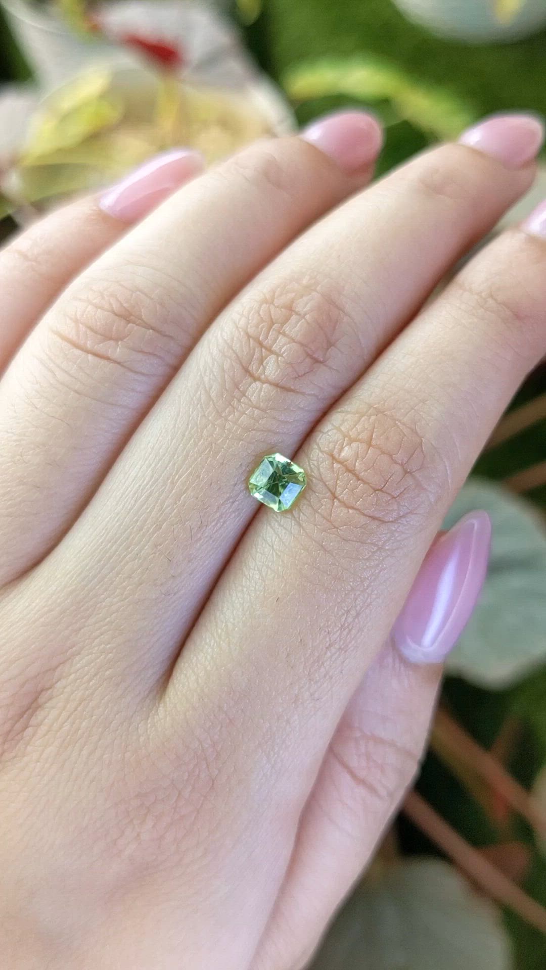 0.72 Ct. Green (Lime Green) Peridot from Pakistan Size Video