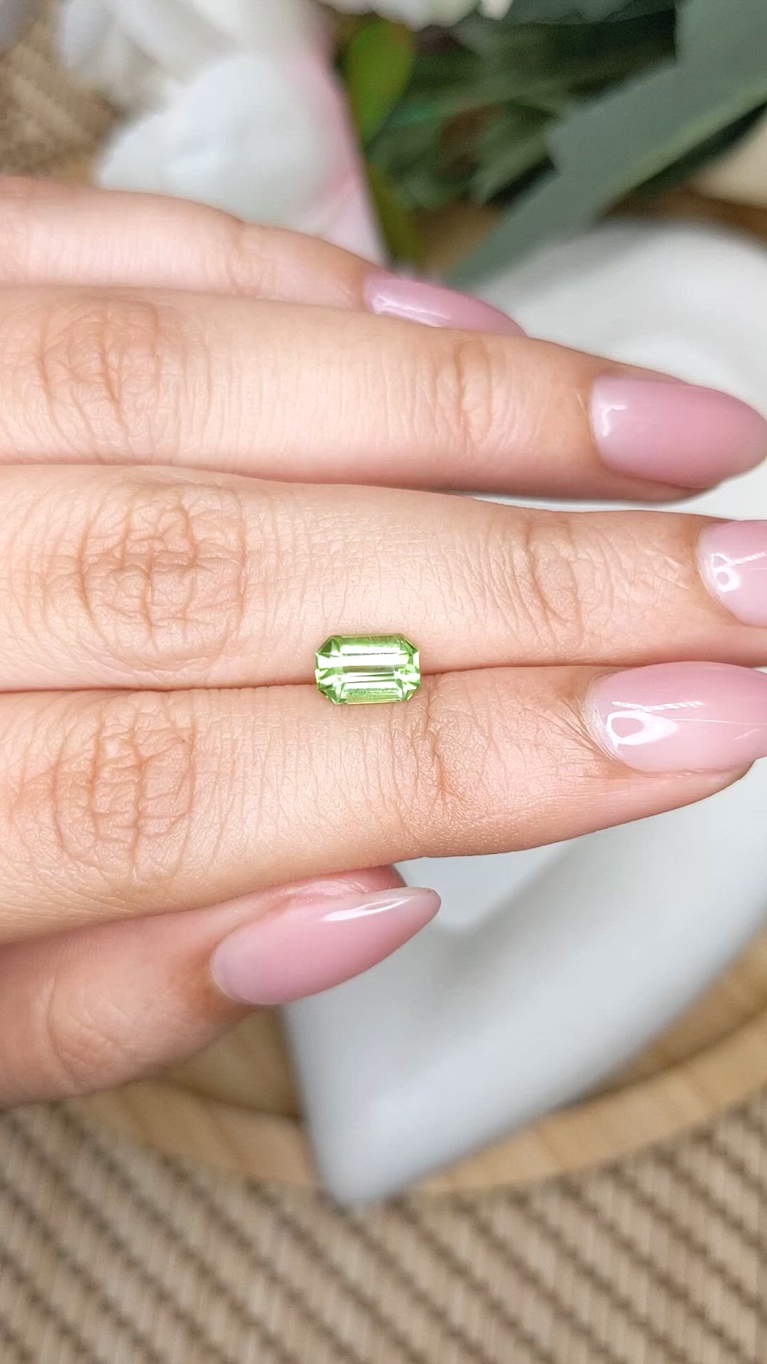 1.01 Ct. Green (Lime Green) Peridot from Pakistan Size Video
