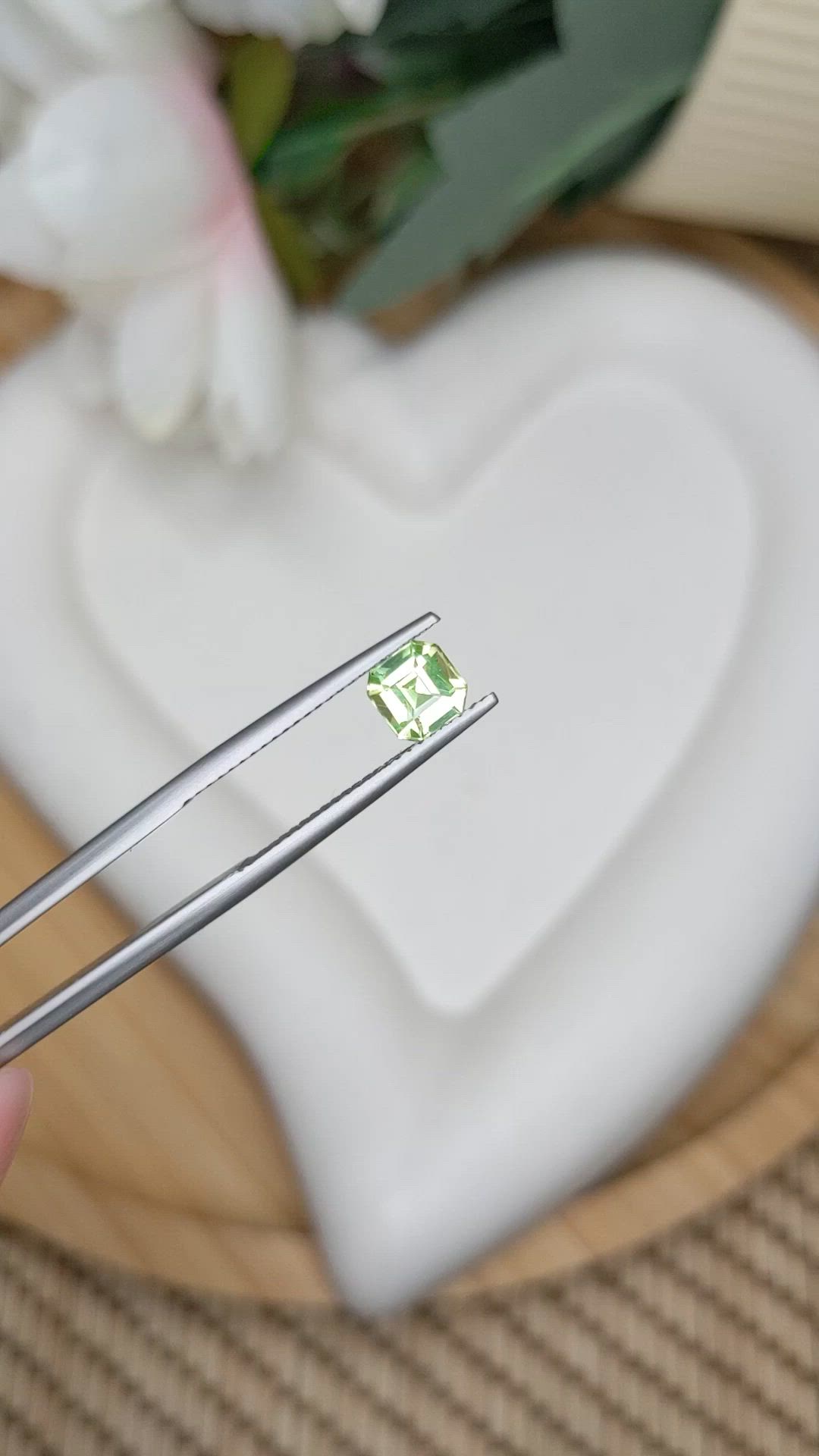 0.82 Ct. Green (Lime Green) Peridot from Pakistan Size Video