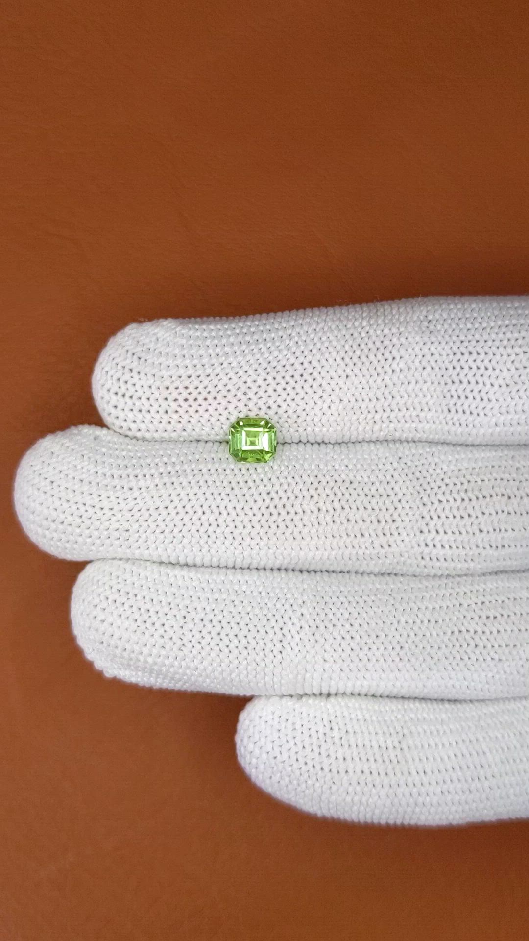 0.82 Ct. Green (Lime Green) Peridot from Pakistan Size Video