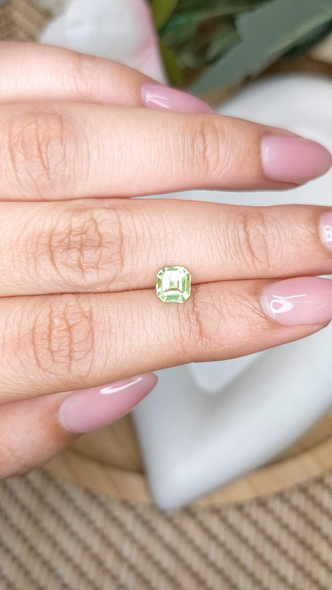 0.82 Ct. Green (Lime Green) Peridot from Pakistan Size Video