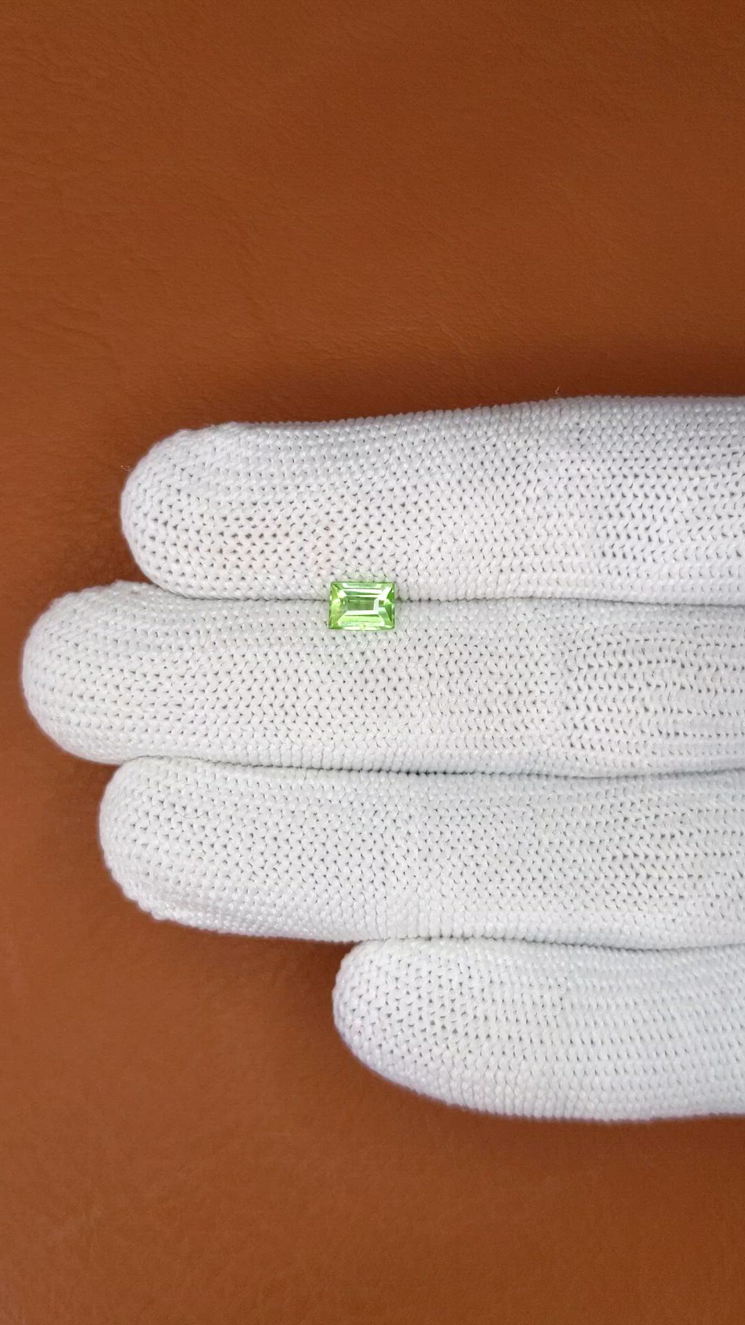 0.61 Ct. Yellowish Green Peridot from Pakistan Size Video