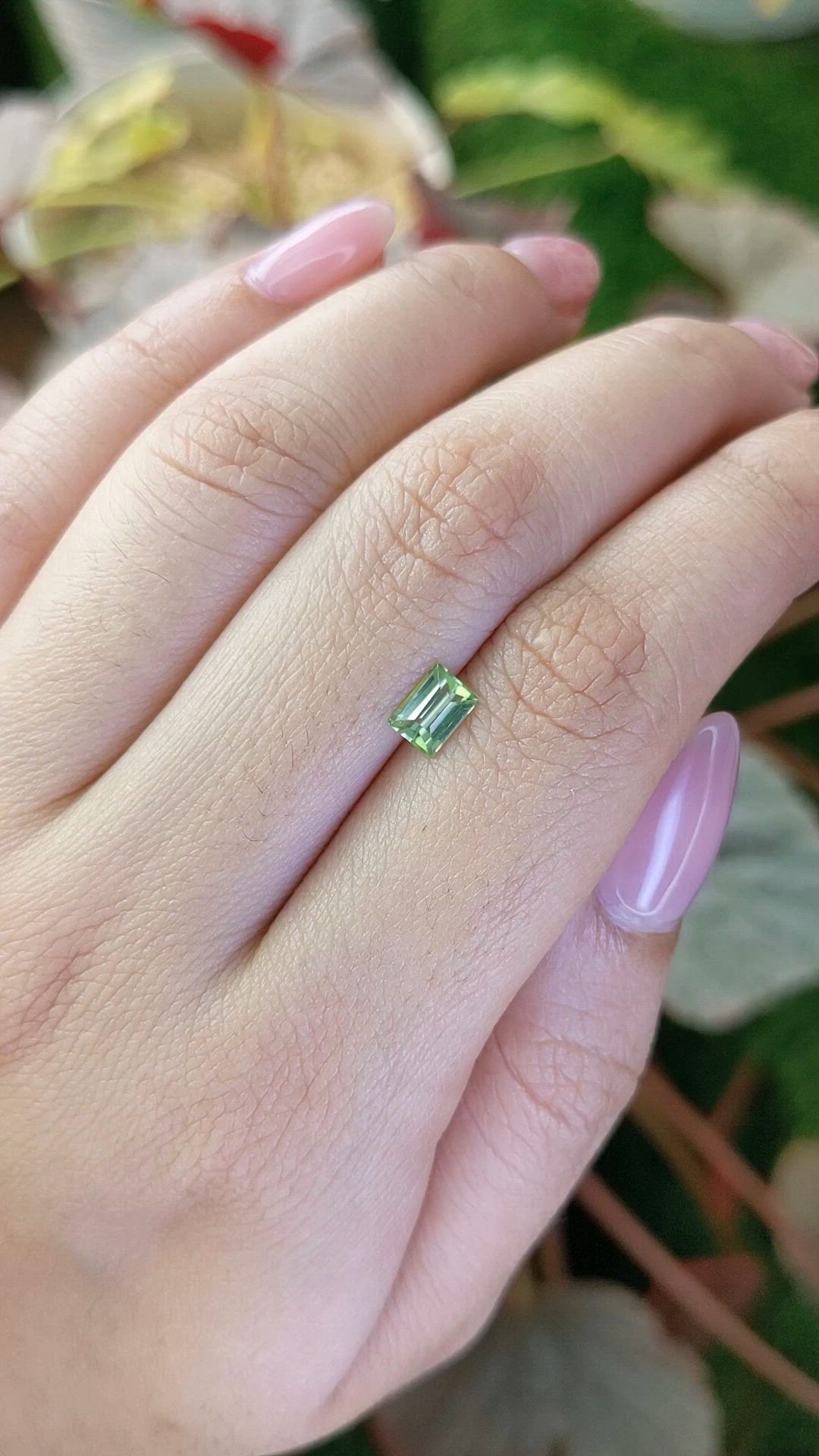 0.61 Ct. Yellowish Green Peridot from Pakistan Size Video