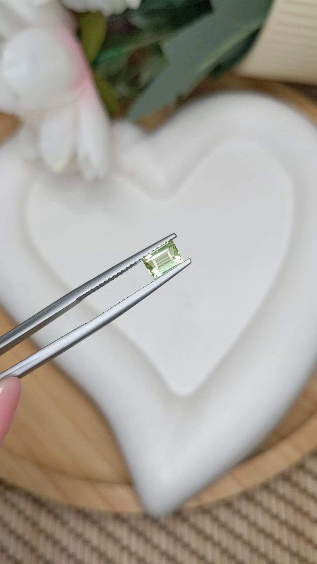 0.61 Ct. Yellowish Green Peridot from Pakistan Size Video