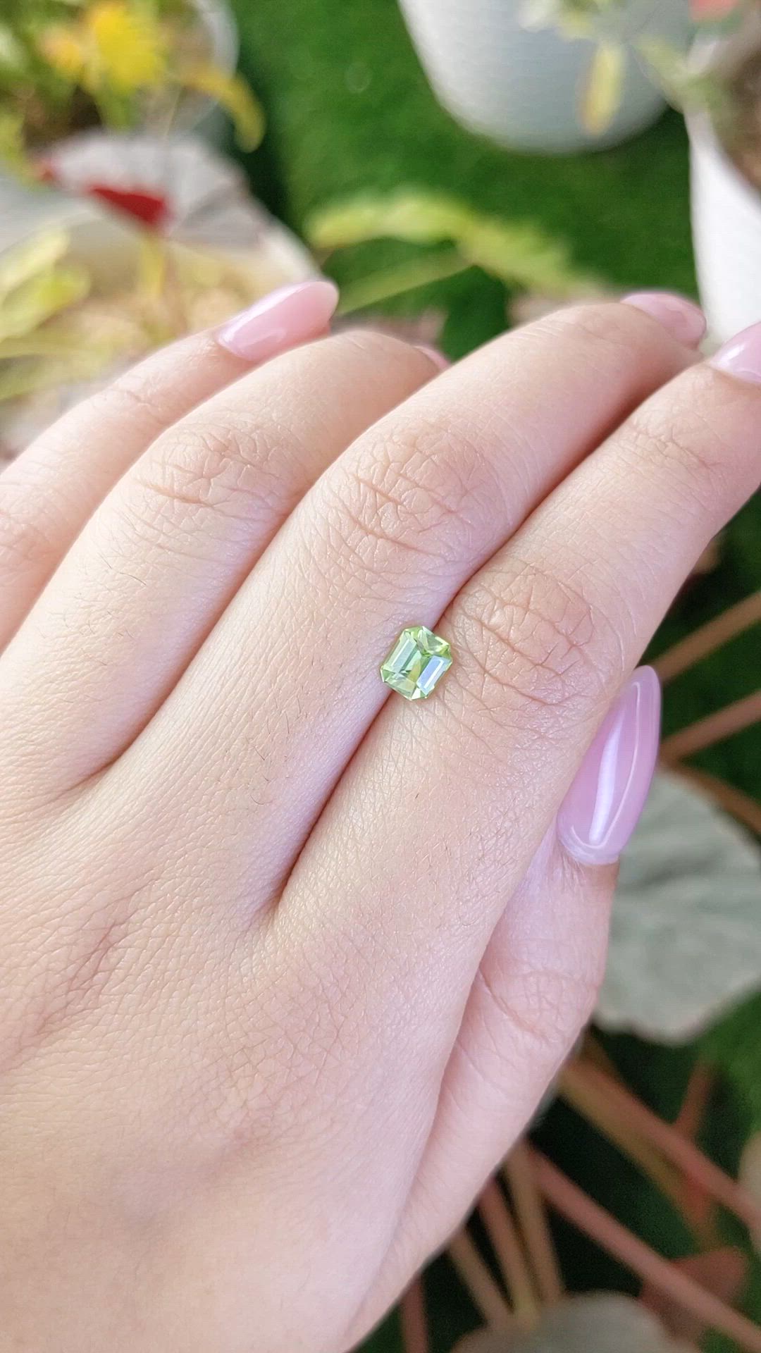 0.67 Ct. Yellowish Green Peridot from Pakistan Size Video