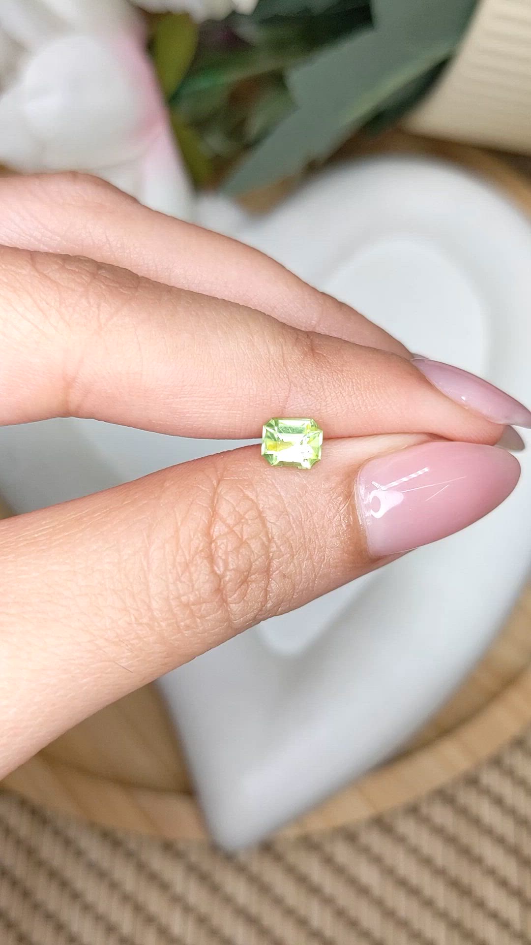 0.67 Ct. Yellowish Green Peridot from Pakistan Size Video