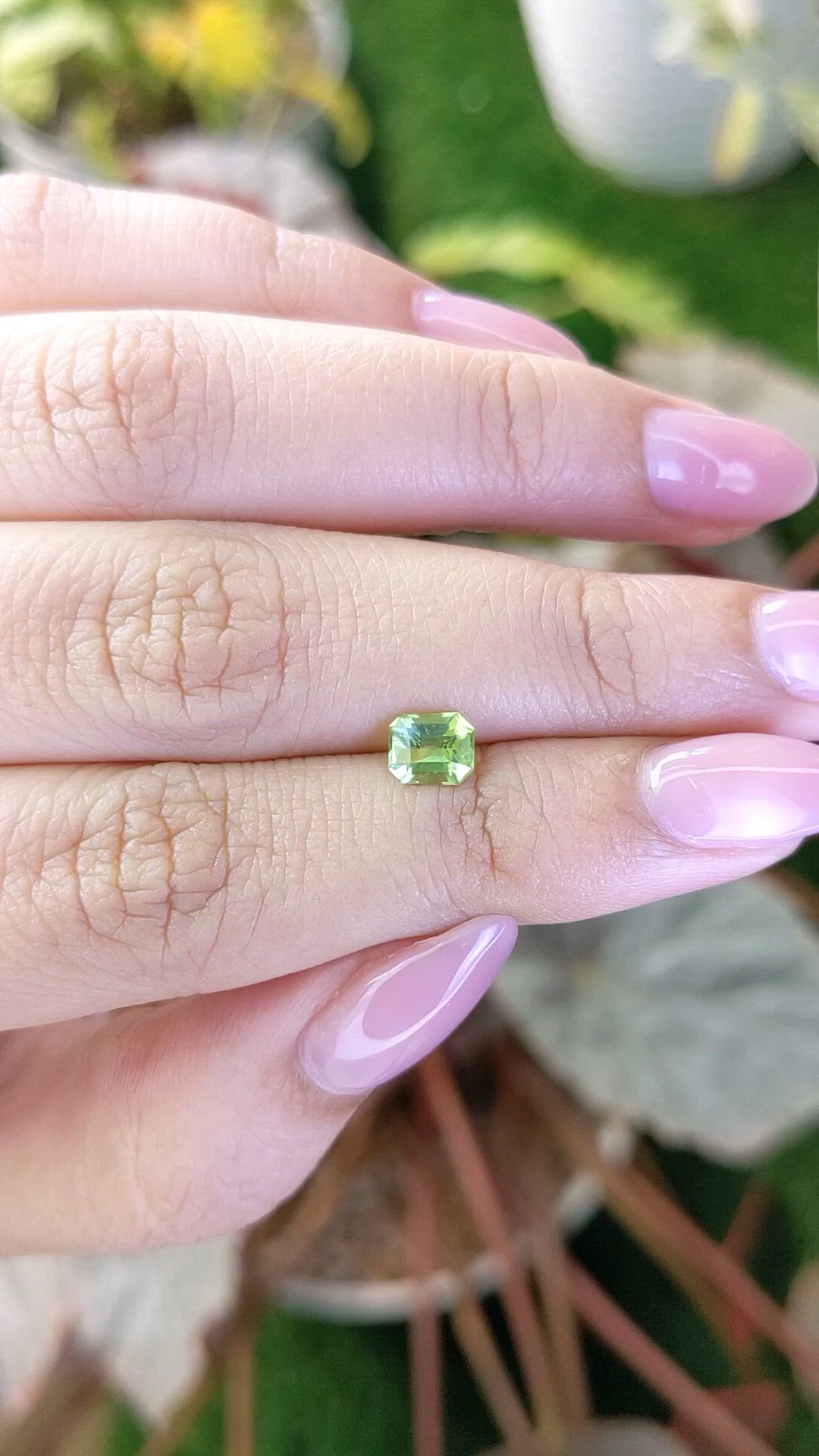0.67 Ct. Yellowish Green Peridot from Pakistan Size Video
