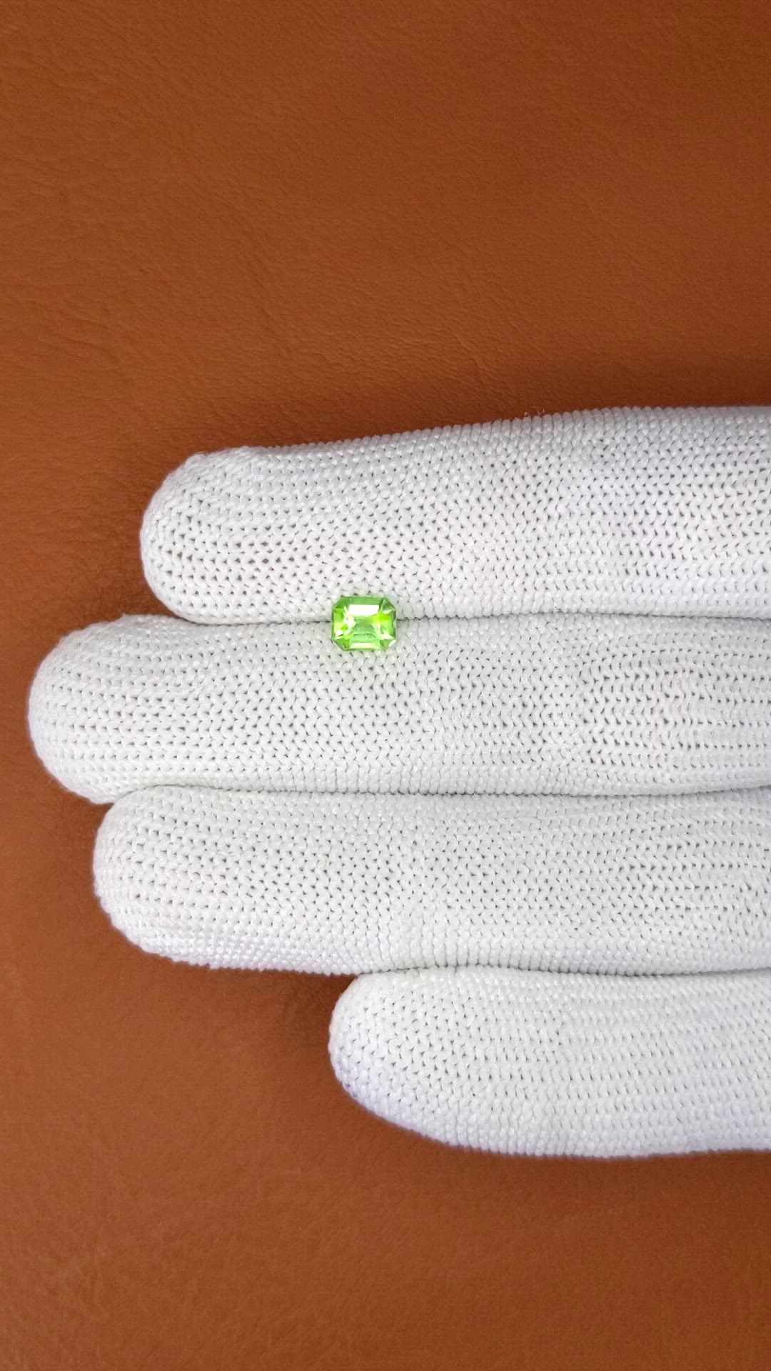 0.67 Ct. Yellowish Green Peridot from Pakistan Size Video