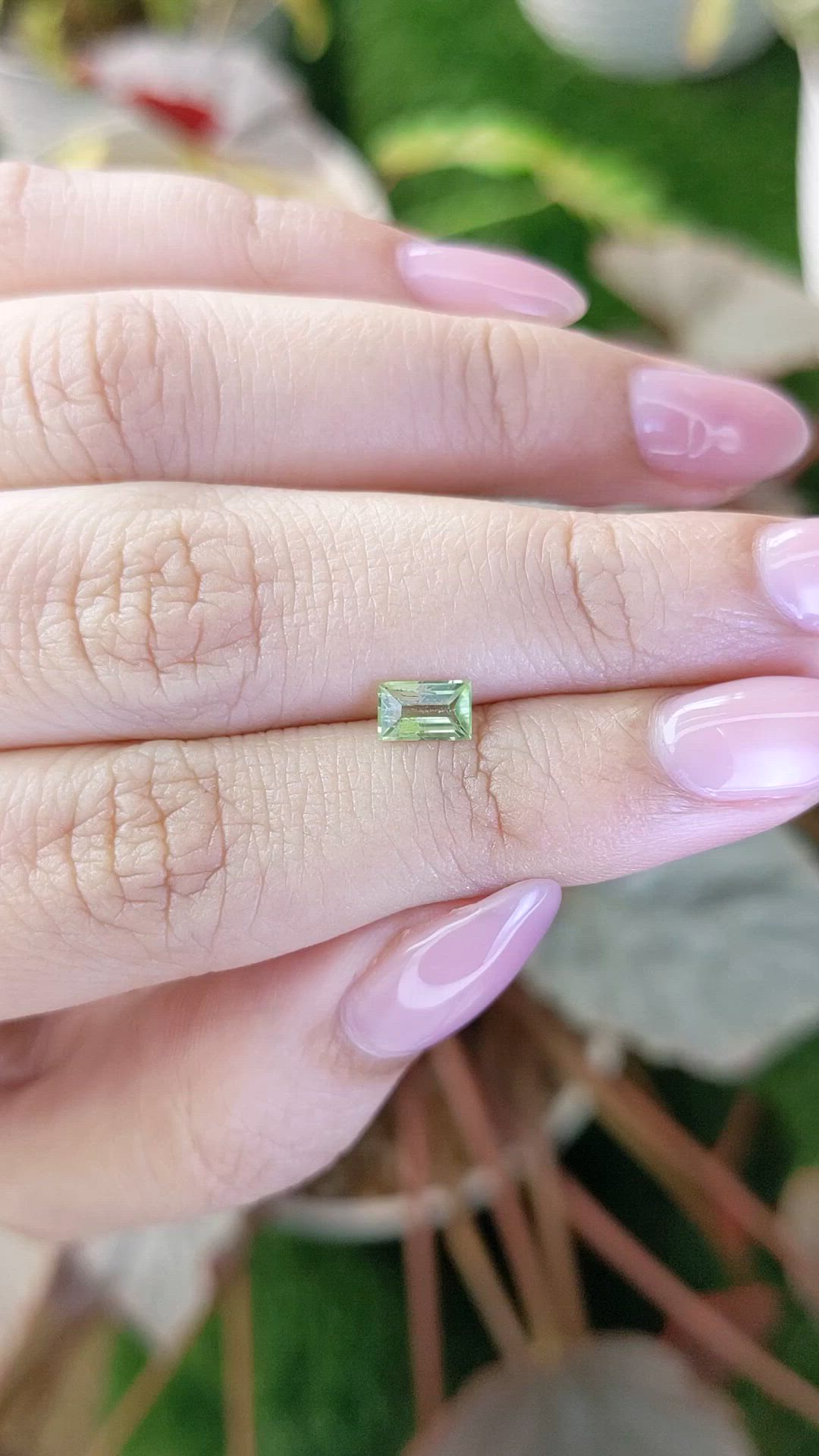 0.46 Ct. Green (Lime Green) Peridot from Pakistan Size Video