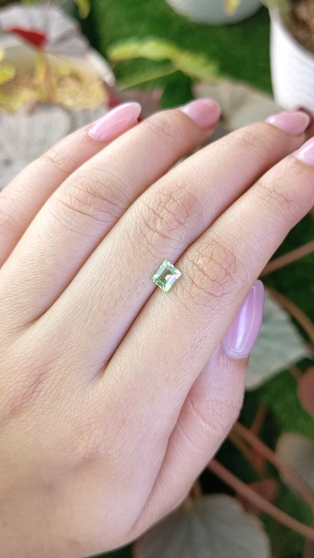 0.56 Ct. Green (Lime Green) Peridot from Pakistan Size Video