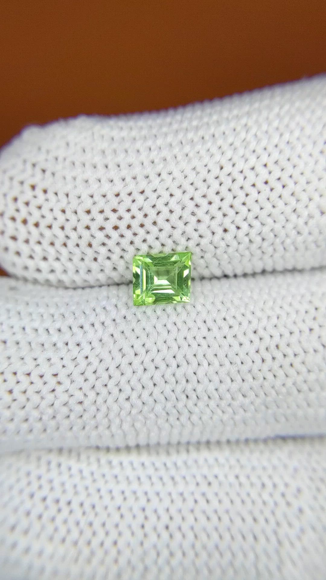 0.56 Ct. Green (Lime Green) Peridot from Pakistan Size Video