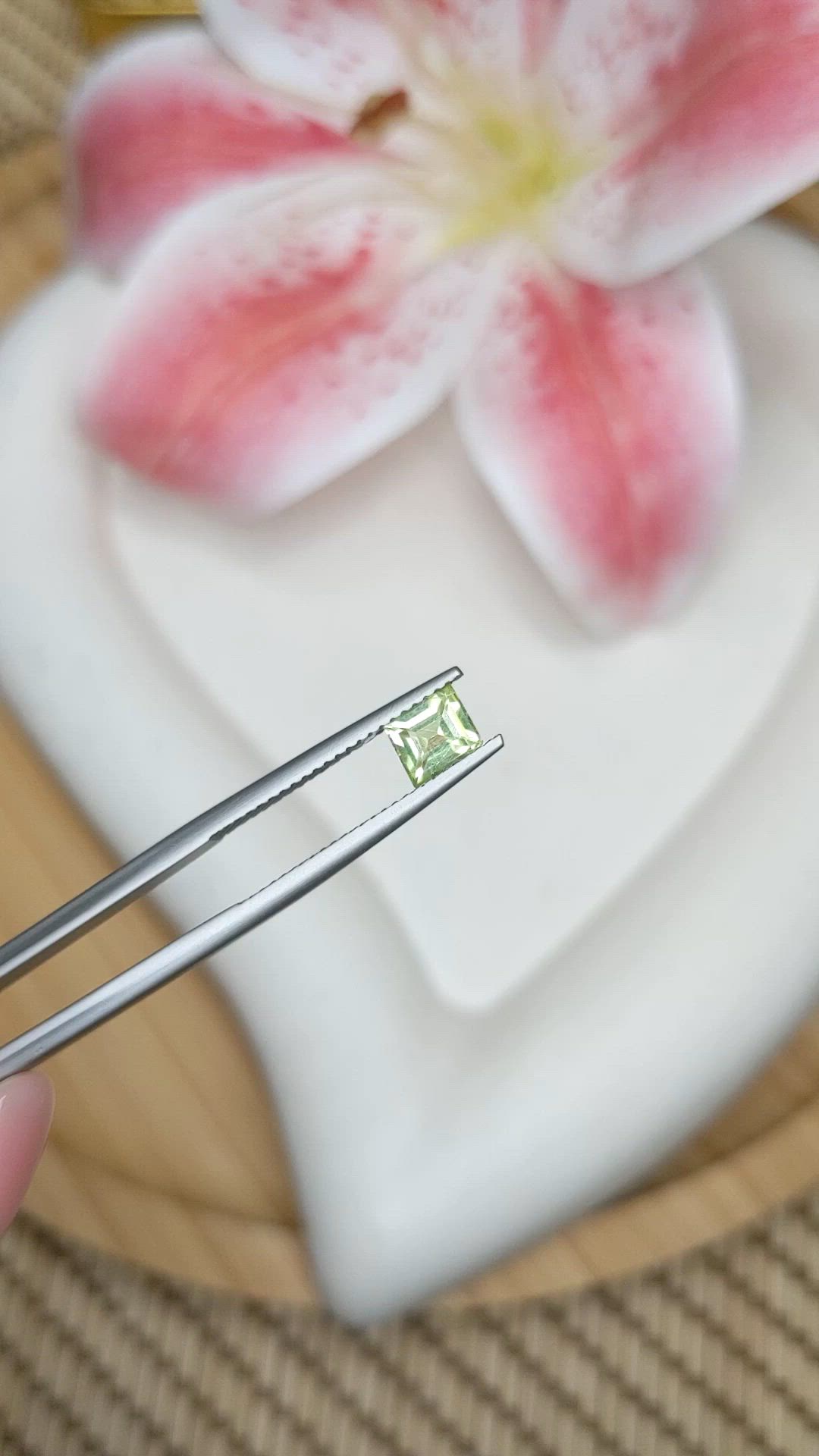 0.56 Ct. Green (Lime Green) Peridot from Pakistan Size Video