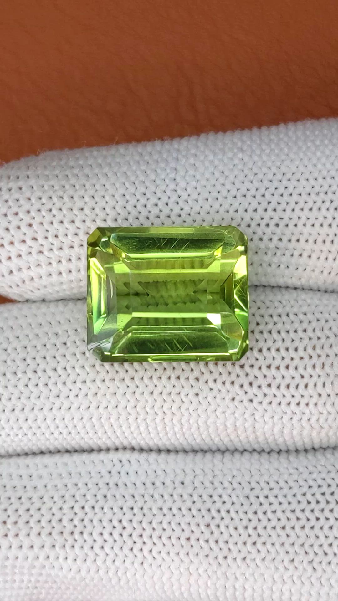 16.84 Ct. Yellowish Green Prasiolite from Brazil Size Video
