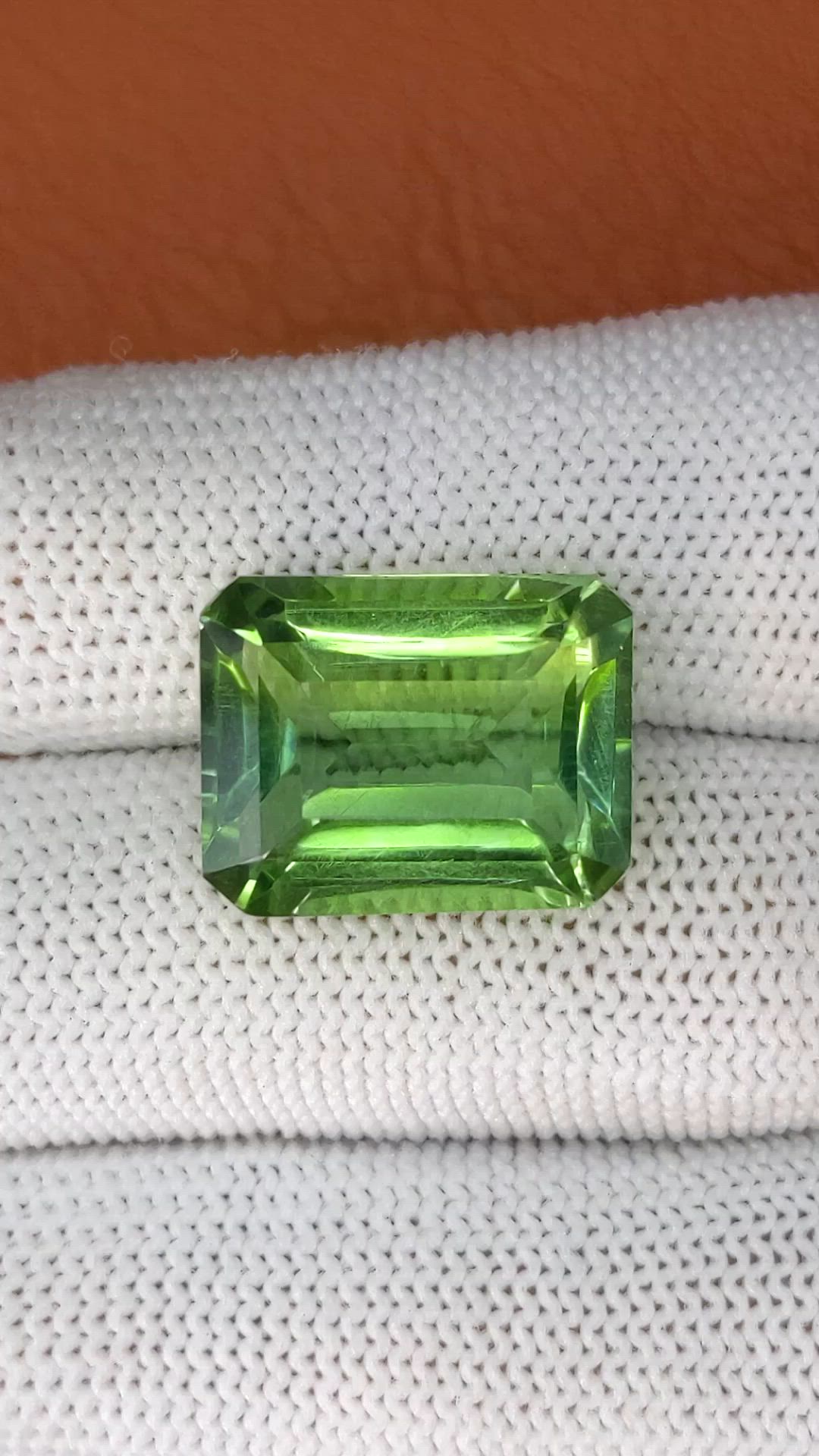 15.42 Ct. Yellowish Green Prasiolite from Madagascar Size Video