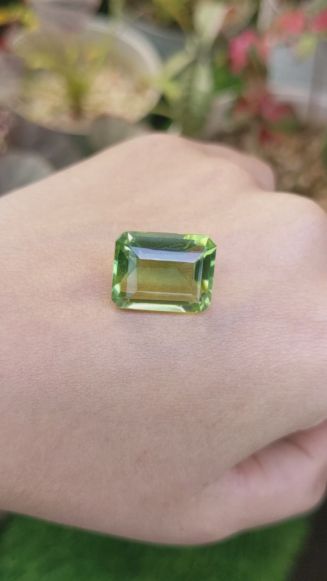 15.42 Ct. Yellowish Green Prasiolite from Madagascar Size Video