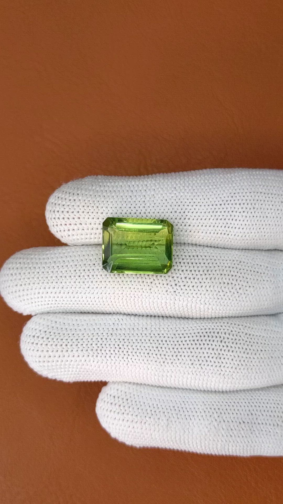 12.29 Ct. Yellowish Green Prasiolite from Madagascar Size Video