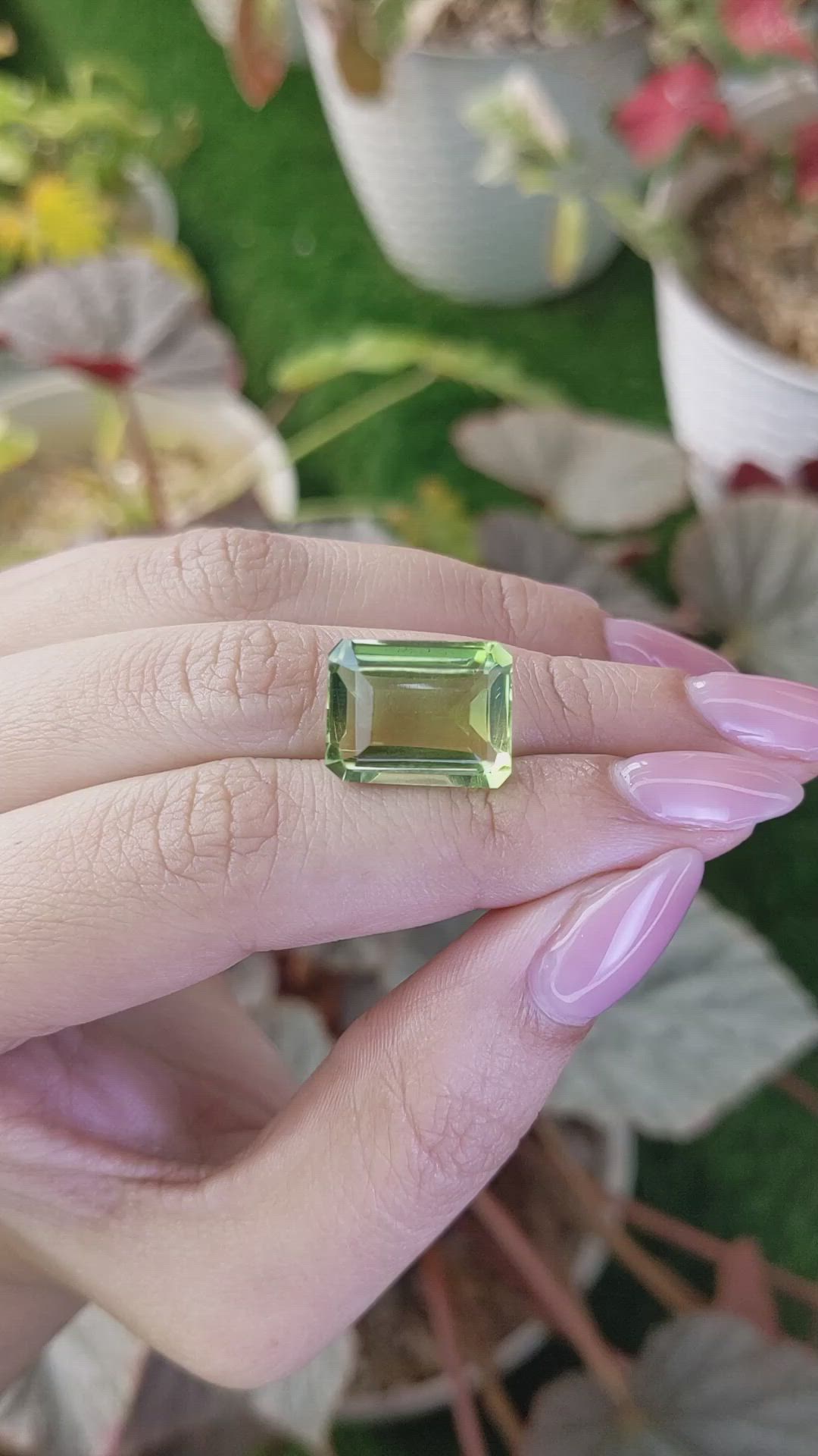 12.29 Ct. Yellowish Green Prasiolite from Madagascar Size Video
