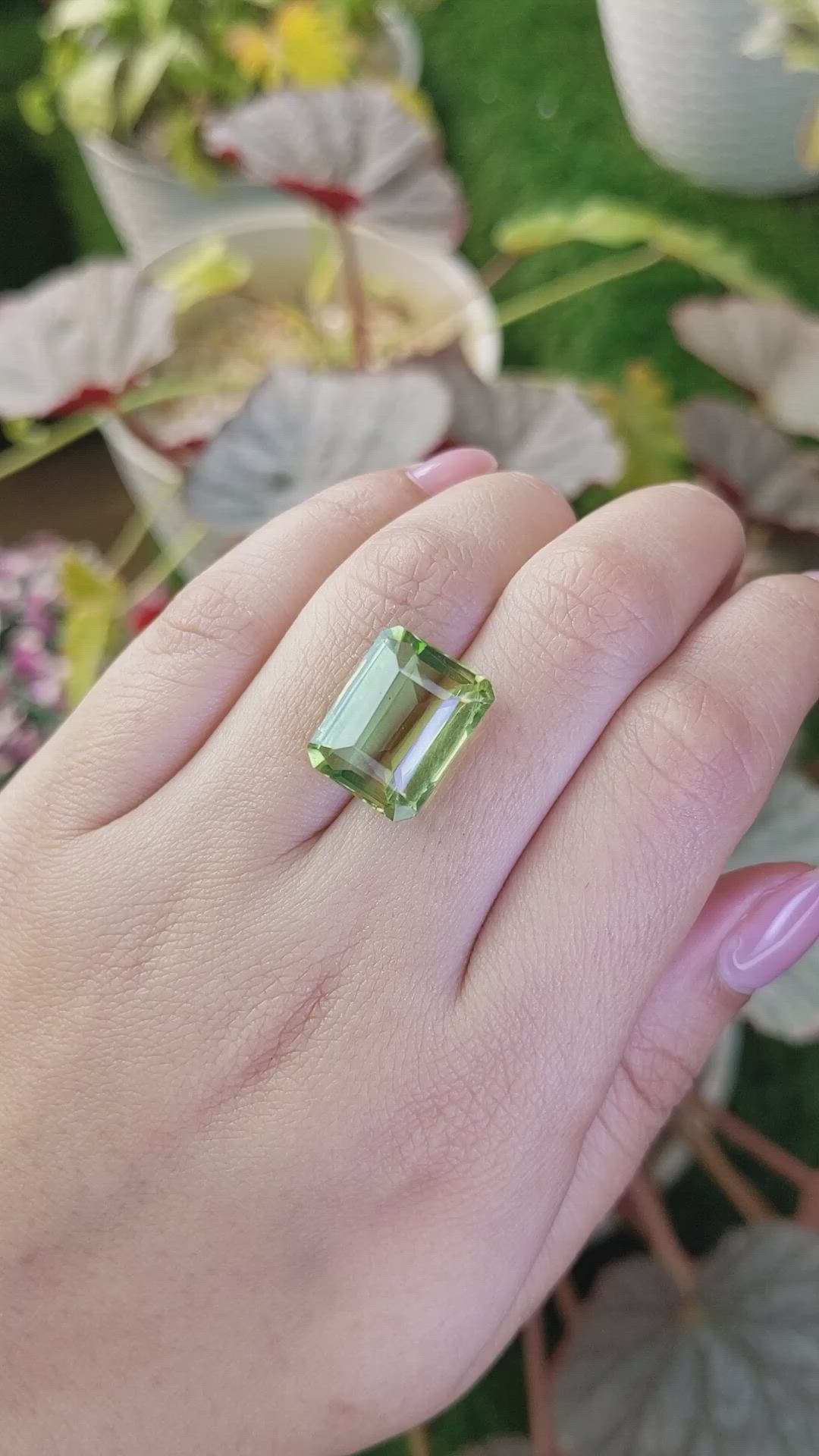 12.29 Ct. Yellowish Green Prasiolite from Madagascar Size Video