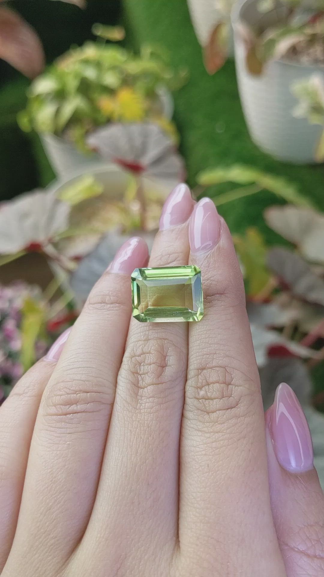 12.29 Ct. Yellowish Green Prasiolite from Madagascar Size Video