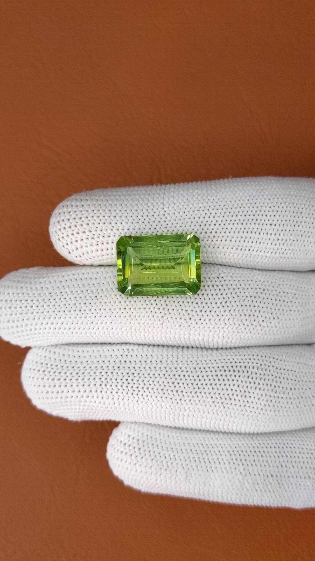 10.17 Ct. Yellowish Green Prasiolite from Brazil Size Video