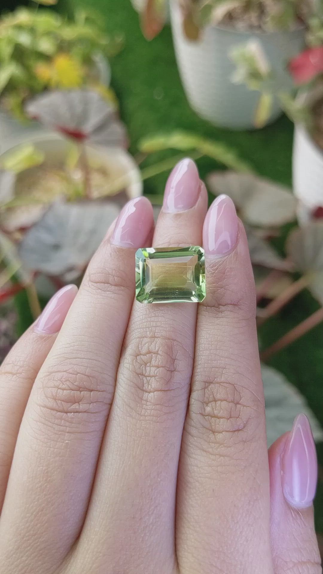 8.96 Ct. Yellowish Green Prasiolite from Madagascar Size Video
