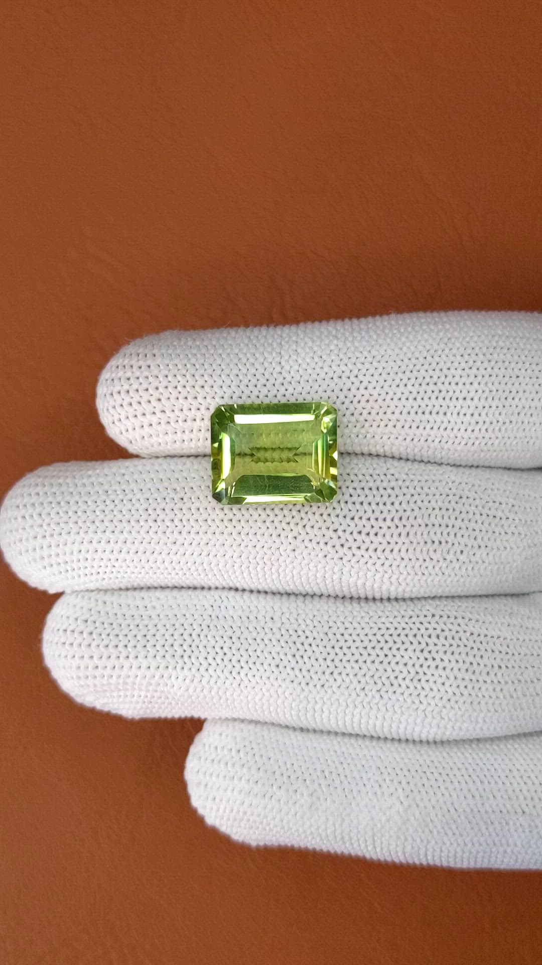 8.96 Ct. Yellowish Green Prasiolite from Madagascar Size Video